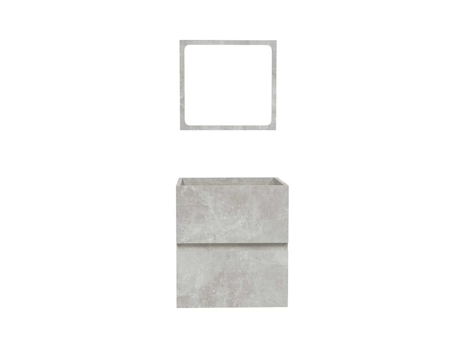 Badkamermeubel met spiegel in betongrijs bewerkt hout