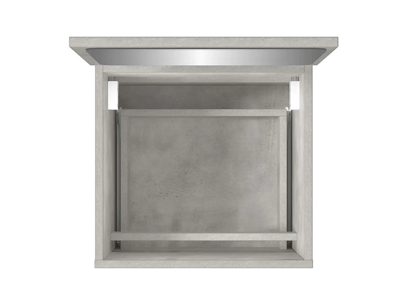 Badkamermeubel met spiegel in betongrijs bewerkt hout