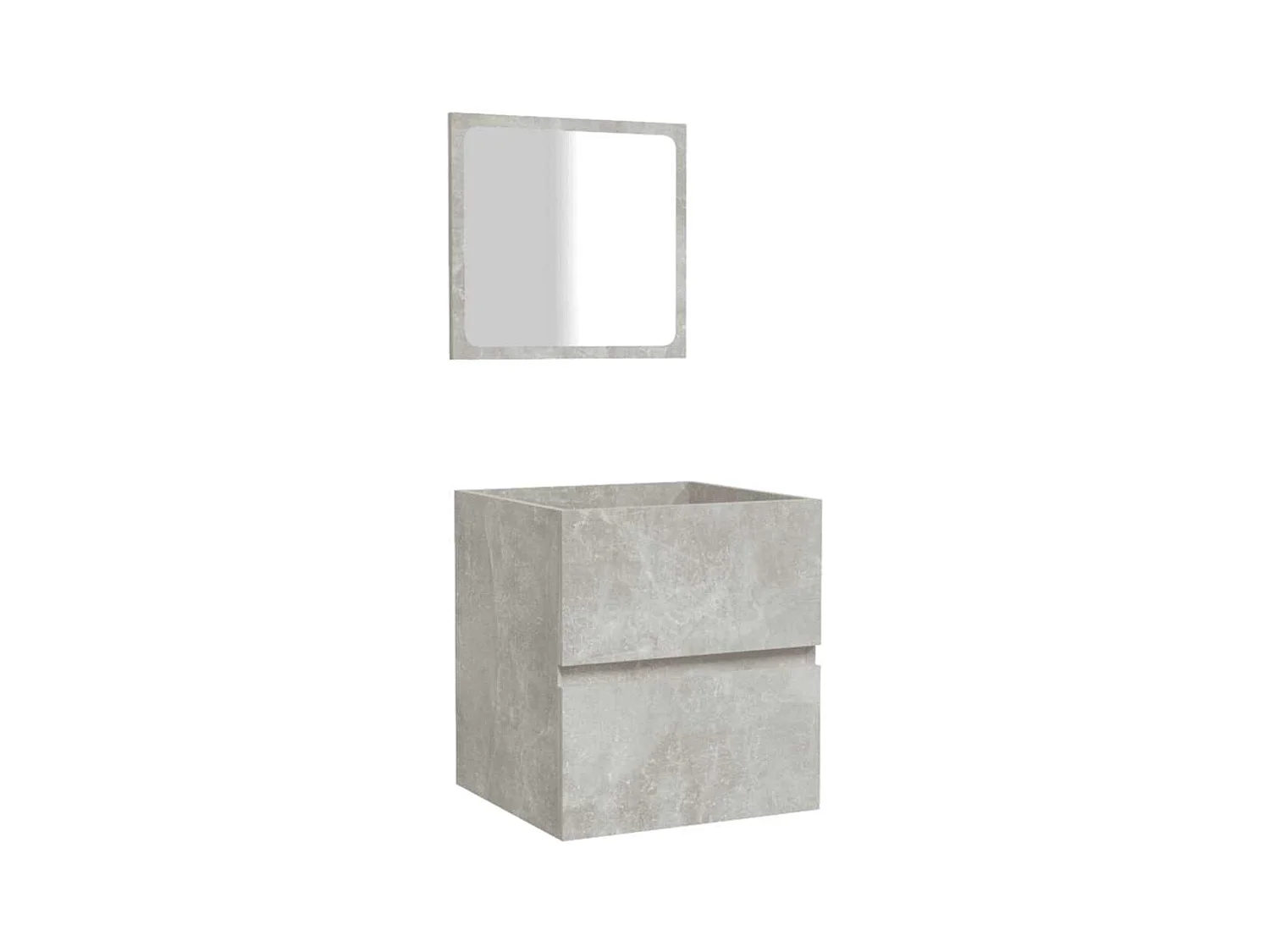 Armoire de bain avec miroir gris béton bois d'ingénierie