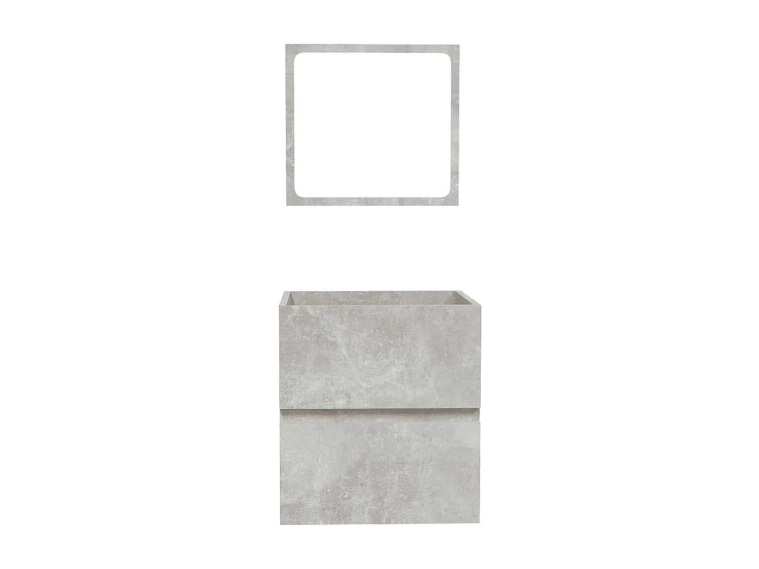 Badkamermeubel met spiegel in betongrijs bewerkt hout