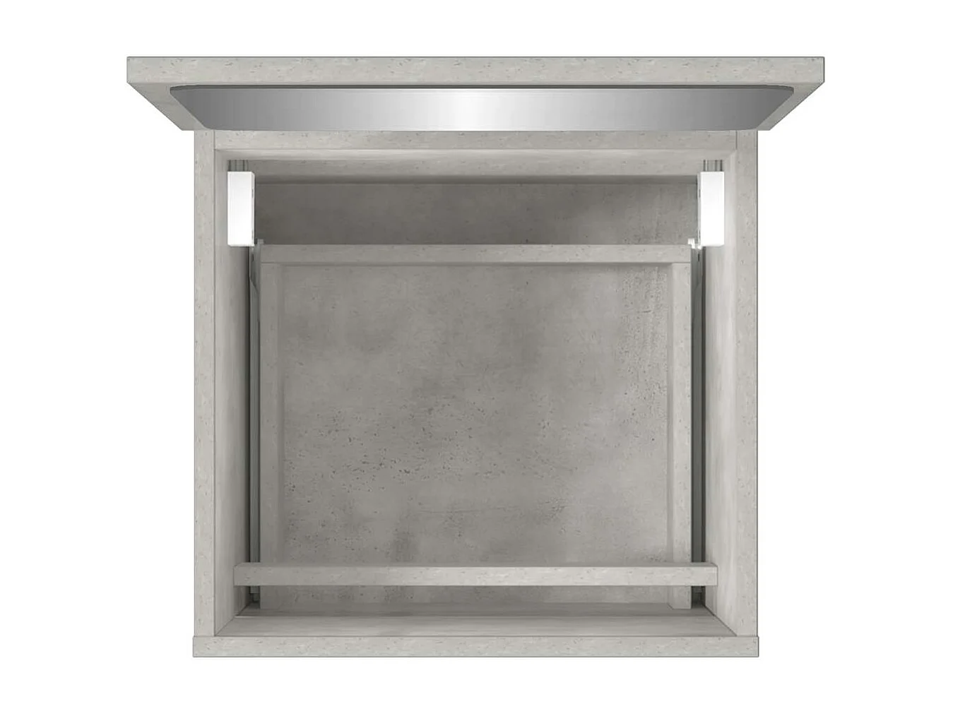 Badkamermeubel met spiegel in betongrijs bewerkt hout