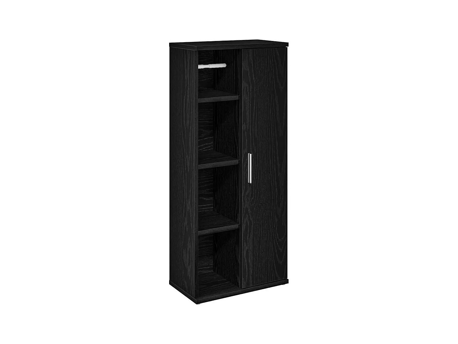 Meuble de salle de bain avec porte-rouleau noir 39x22x90 cm
