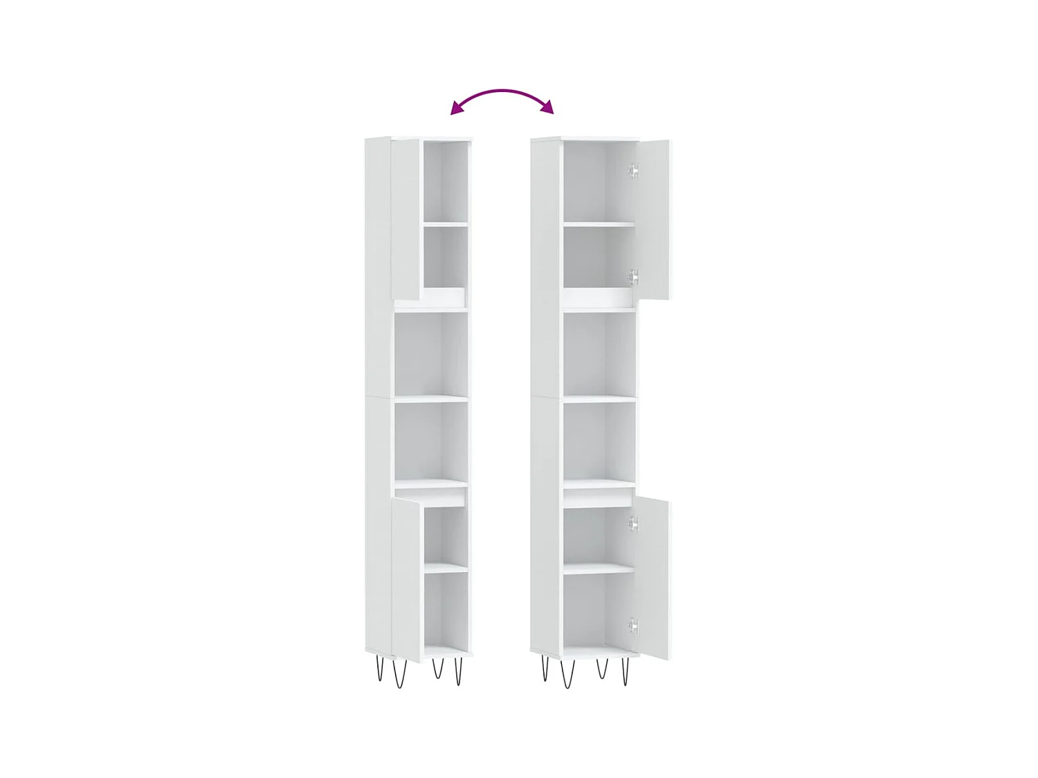 Mobile bagno bianco 30x30x190 cm in legno ingegnerizzato