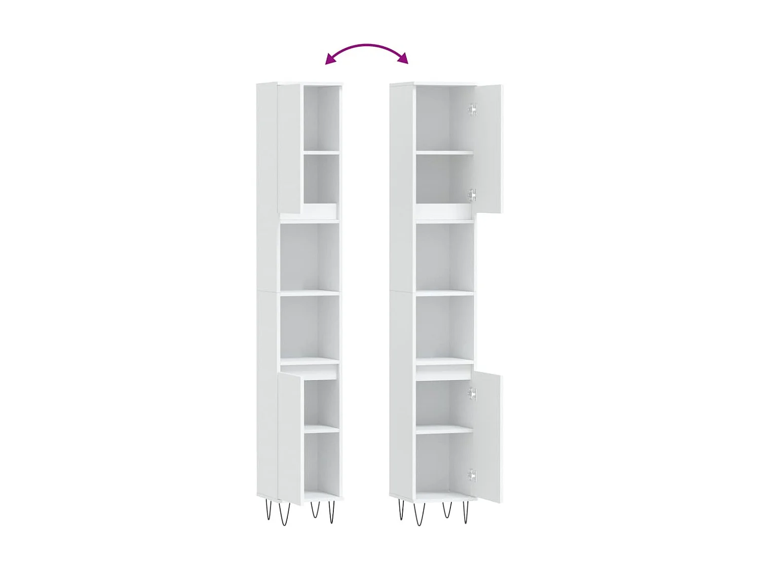 Mobile bagno bianco 30x30x190 cm in legno ingegnerizzato