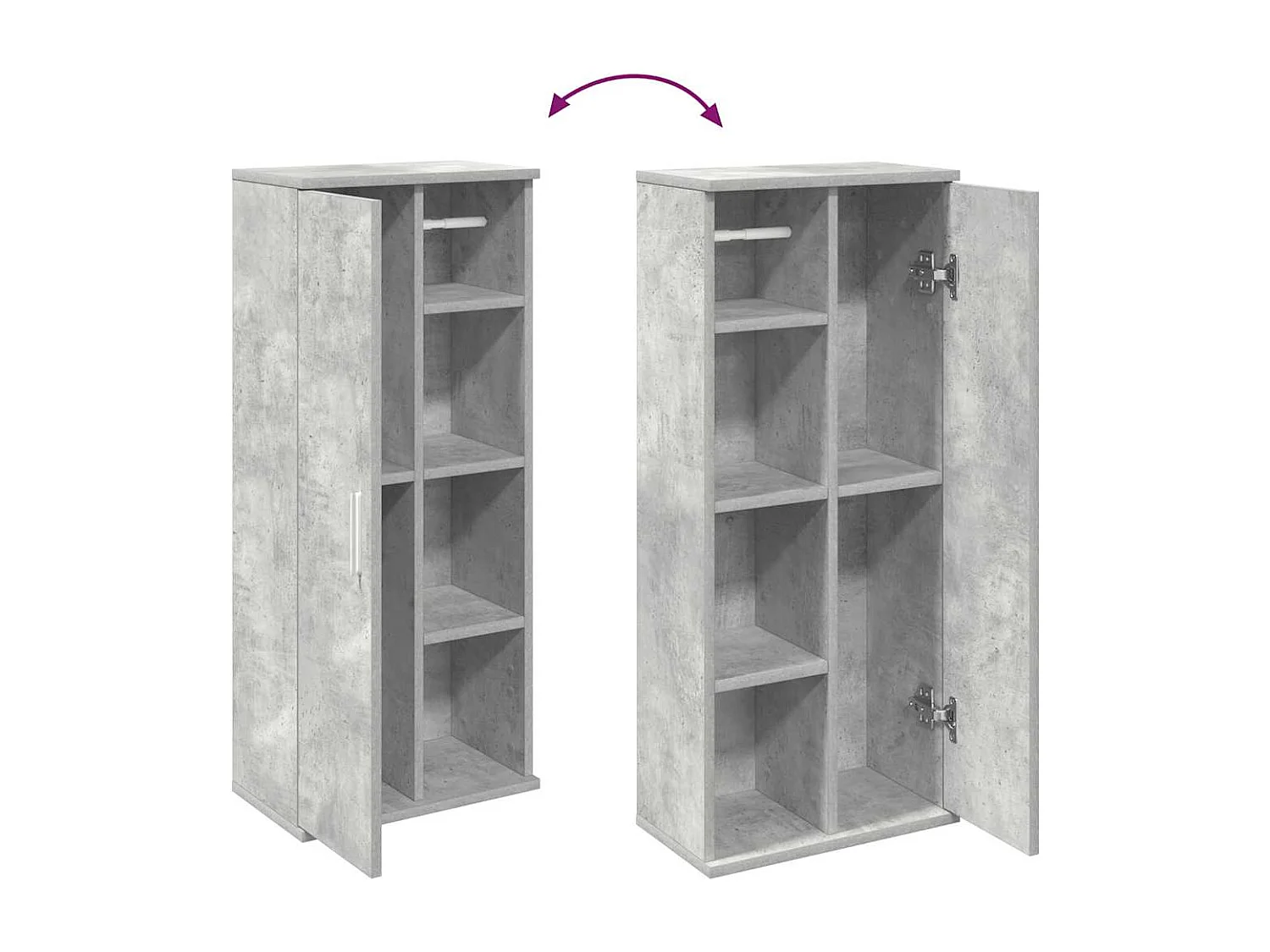 Meuble de salle de bain avec porte-rouleau gris béton