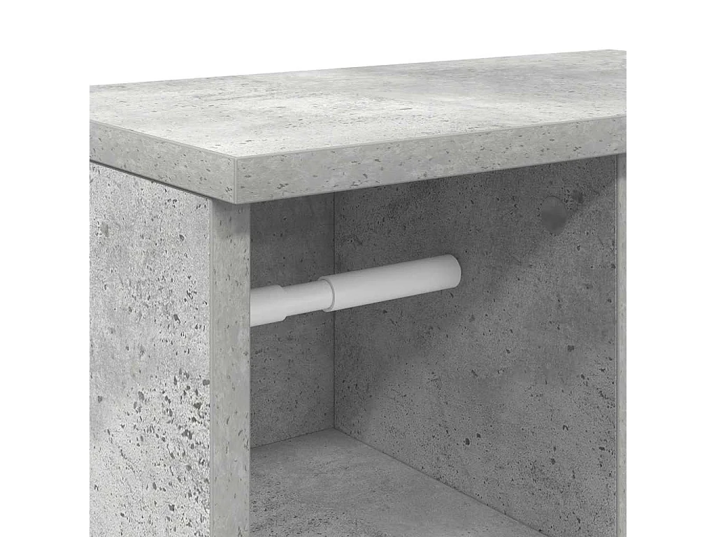 Meuble de salle de bain avec porte-rouleau gris béton