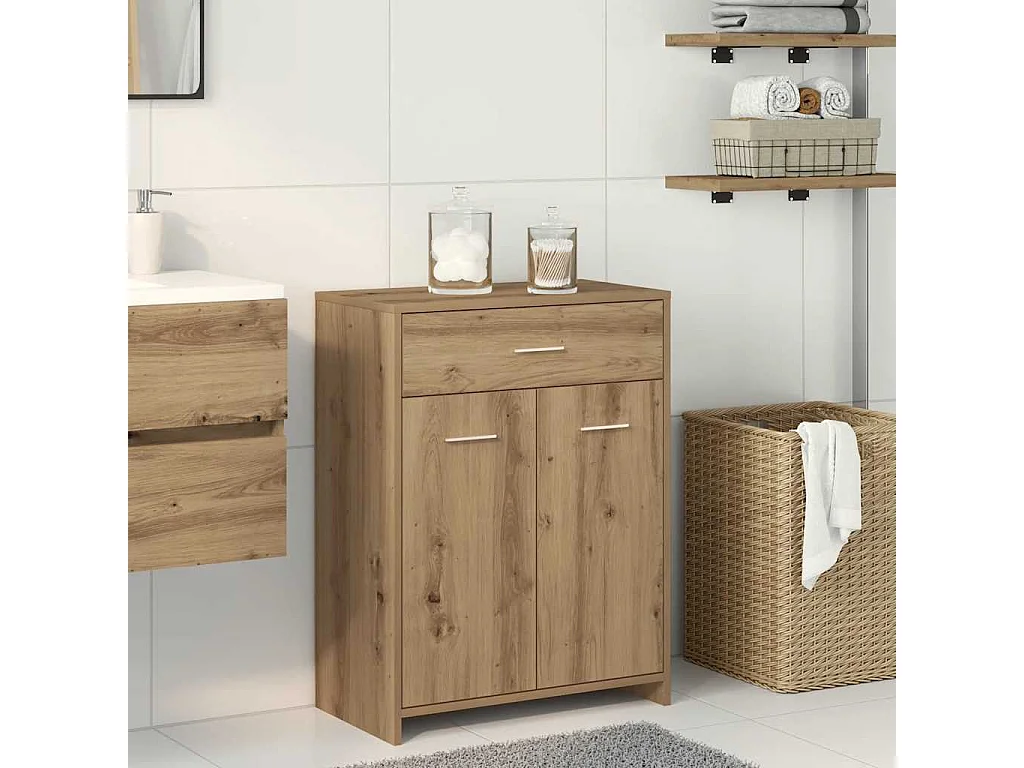 Mobile bagno in rovere lavorato a mano 60x33x80 cm