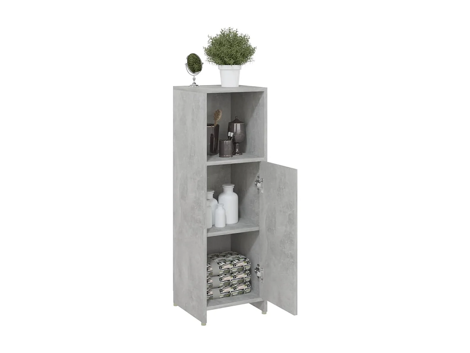 Mobile bagno grigio cemento 30x30x95 cm Legno ingegnerizzato