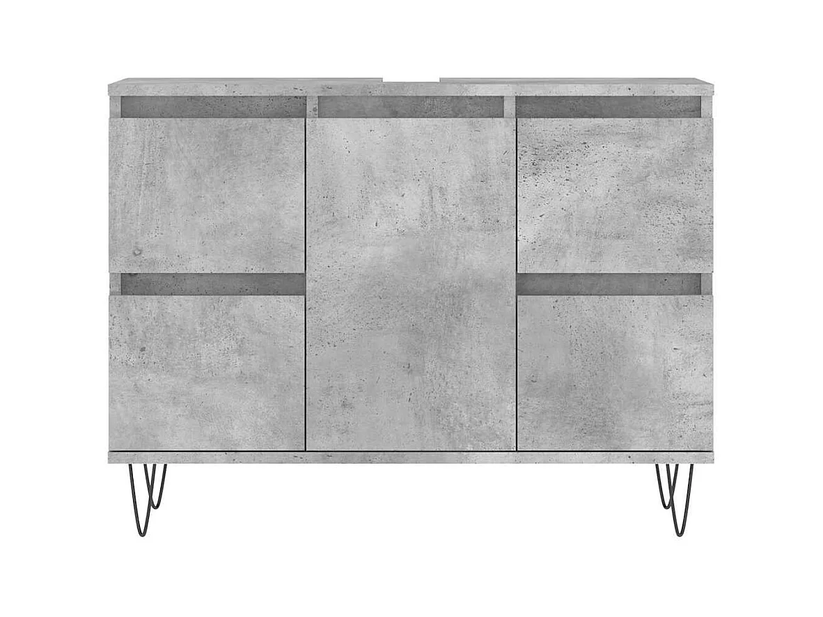 Mueble de baño gris hormigón 80x33x60cm madera de ingeniería