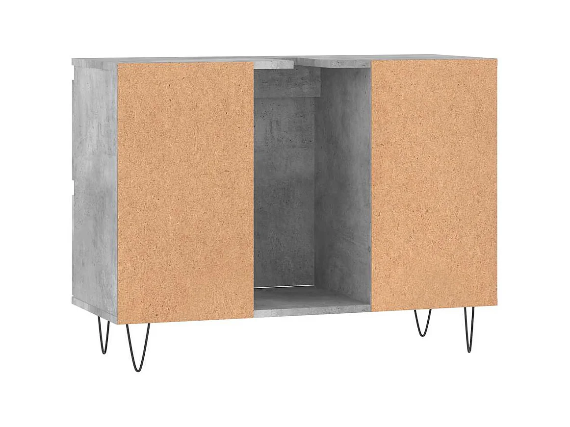 Mueble de baño gris hormigón 80x33x60cm madera de ingeniería