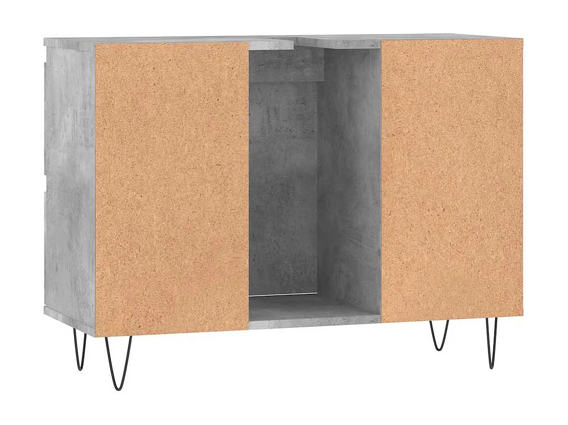 Mueble de baño gris hormigón 80x33x60cm madera de ingeniería
