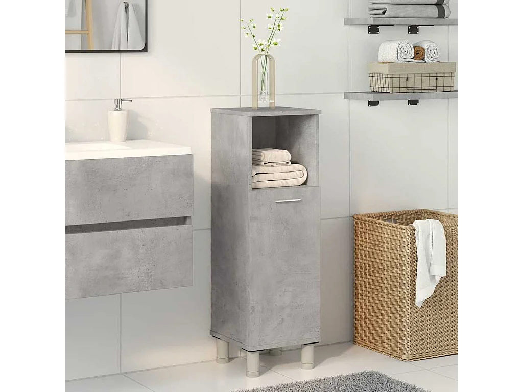 Mobile bagno grigio cemento 30x30x95 cm in truciolare