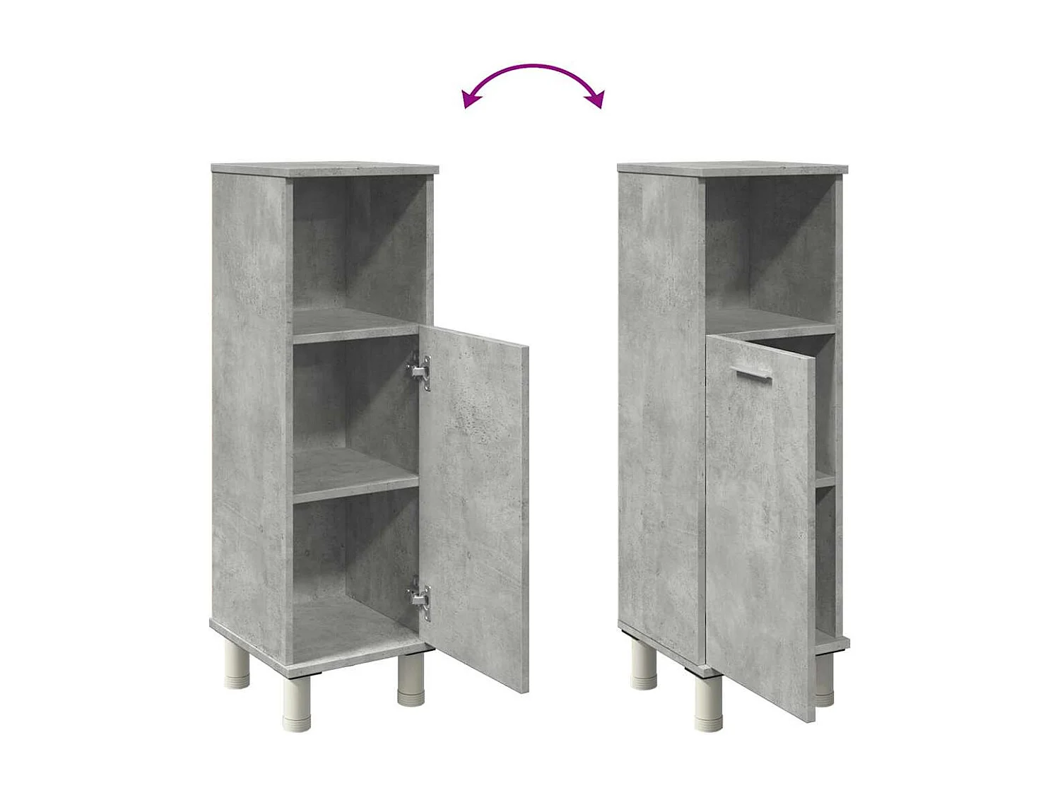 Mobile bagno grigio cemento 30x30x95 cm in truciolare