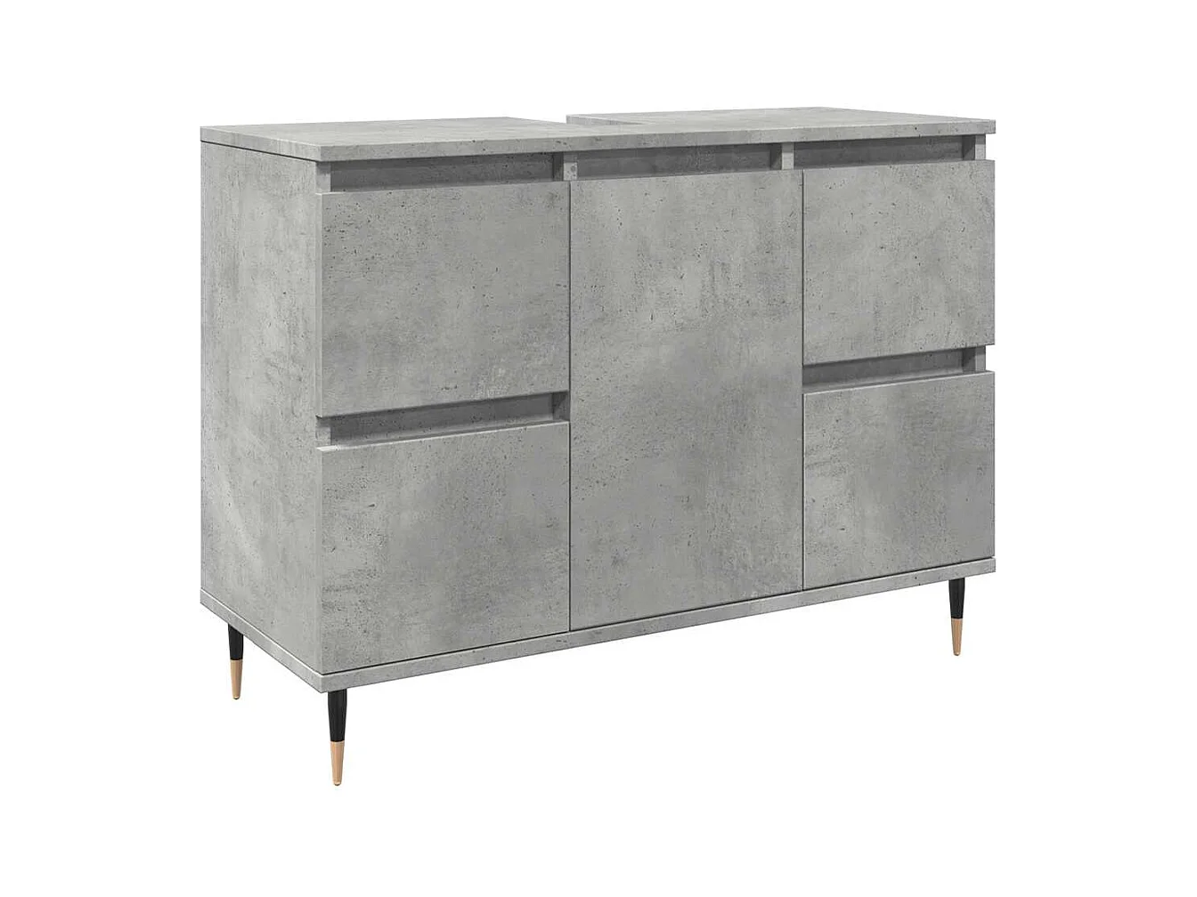 Betongrijs badkamermeubel 80x33x60cm bewerkt hout