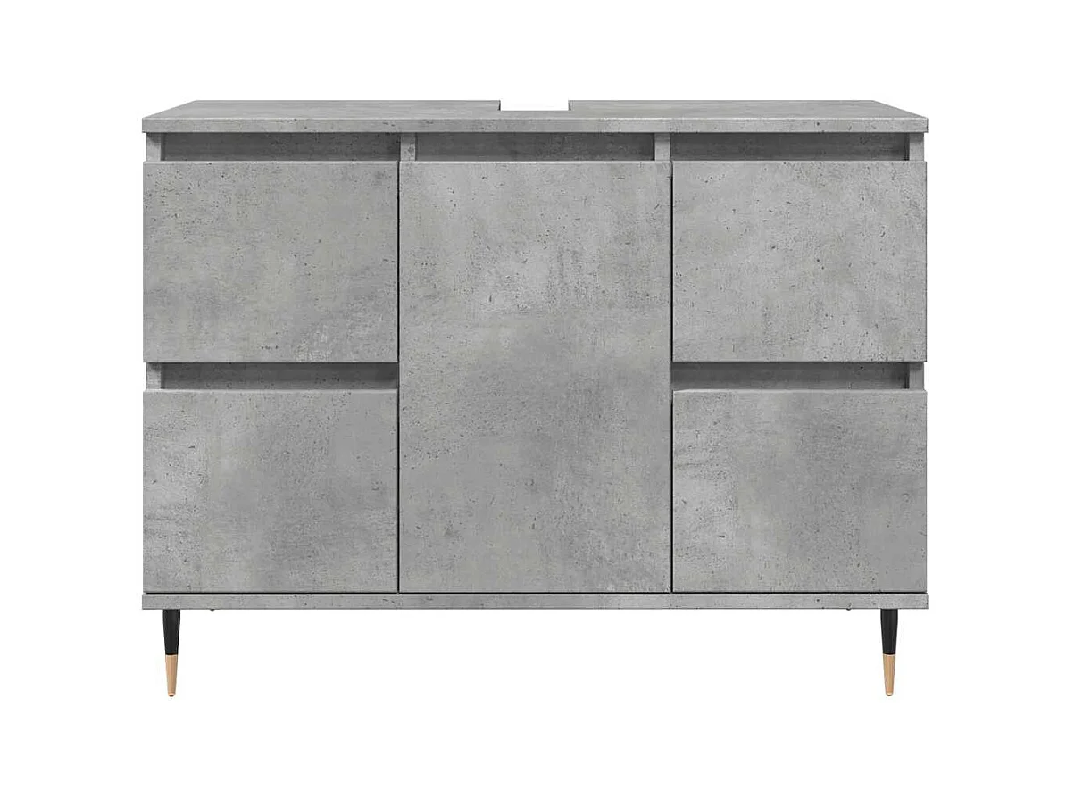Betongrijs badkamermeubel 80x33x60cm bewerkt hout