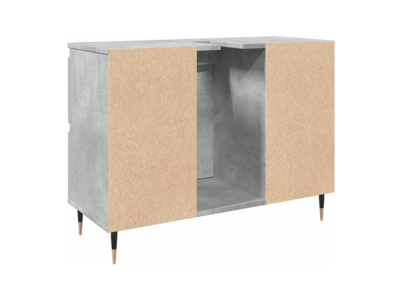 Betongrijs badkamermeubel 80x33x60cm bewerkt hout