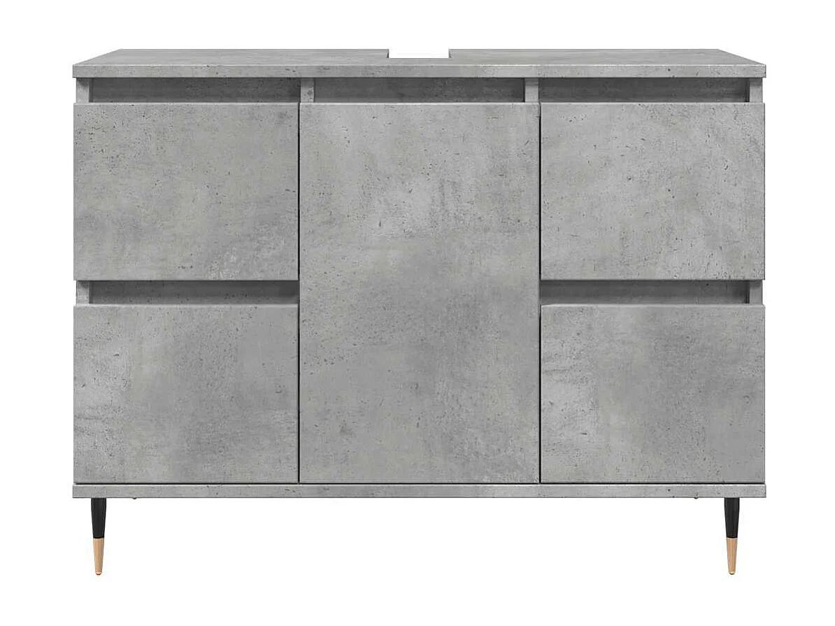 Armoire salle de bain gris béton 80x33x60cm bois d'ingénierie