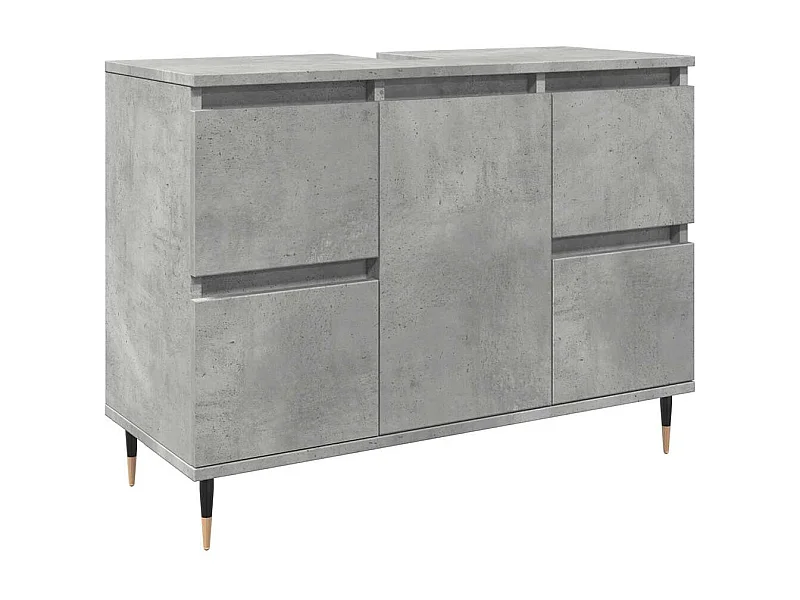 Betongrijs badkamermeubel 80x33x60cm bewerkt hout
