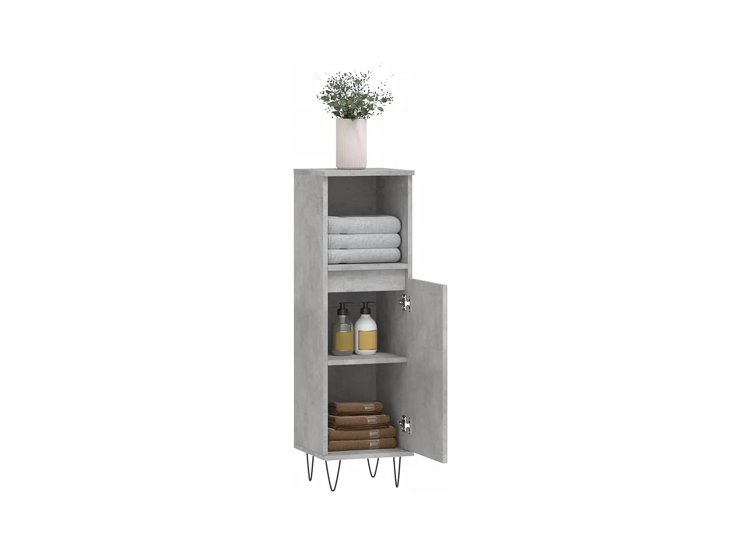 Mueble de baño gris hormigón 30x30x100 cm
