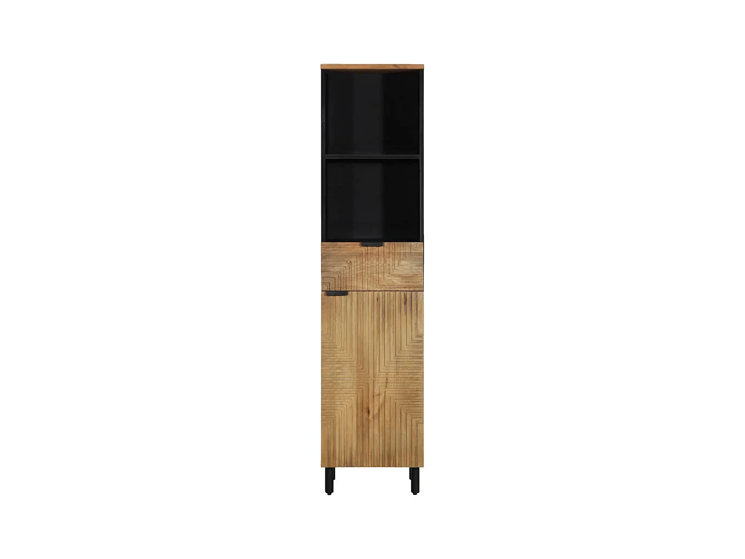 Armoire salle de bain marron 38x33x160 cm bois massif manguier