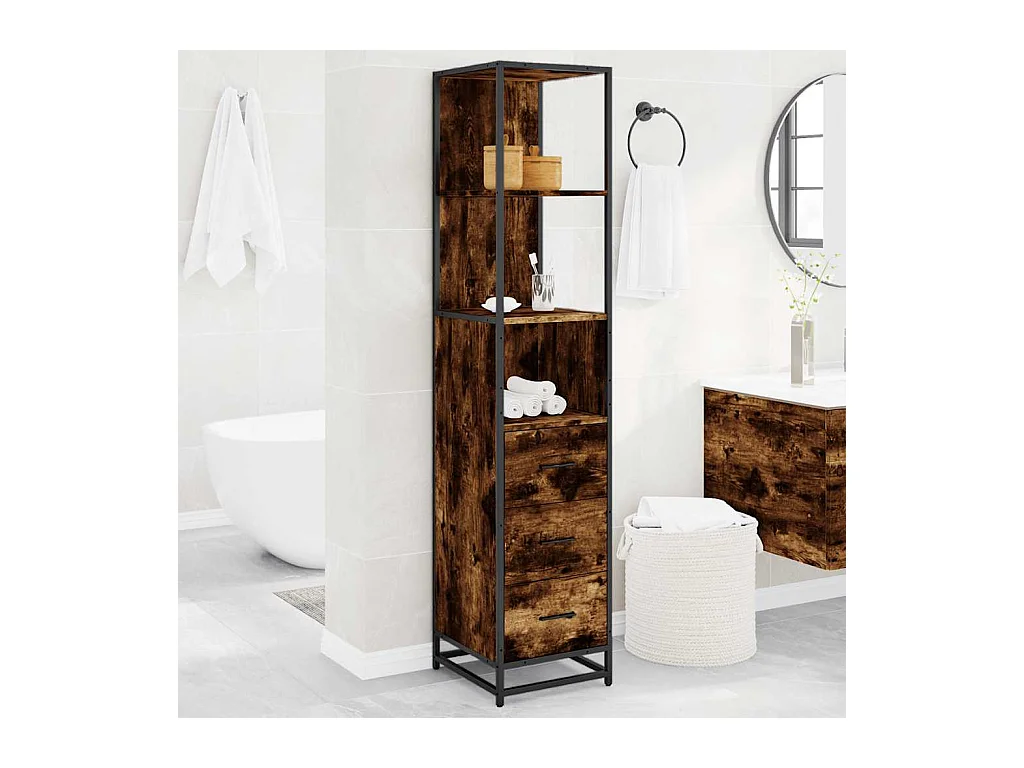 Mueble de baño roble ahumado 35x37,5x166 cm