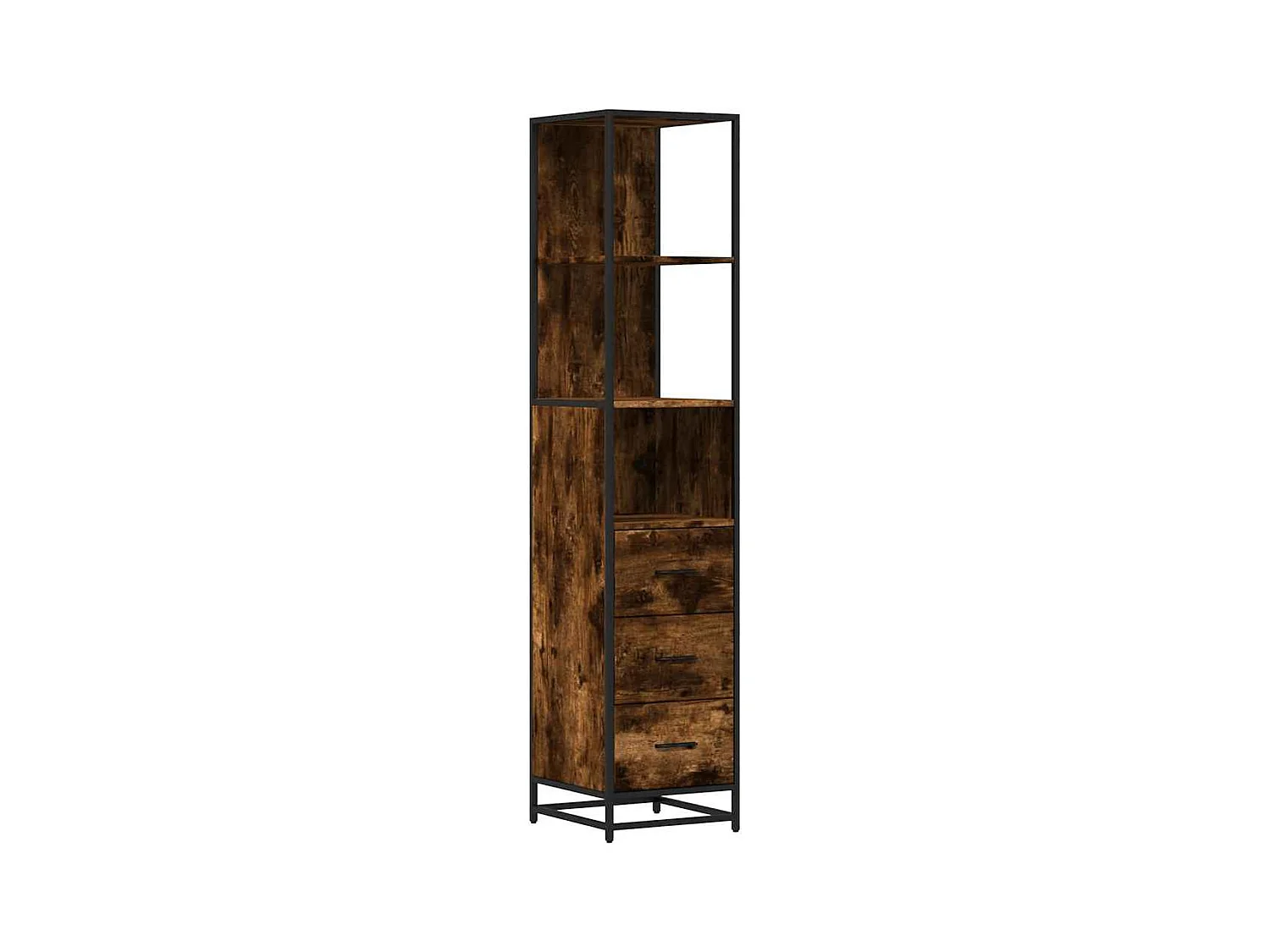 Armoire de salle de bain chêne fumé 35x37,5x166 cm
