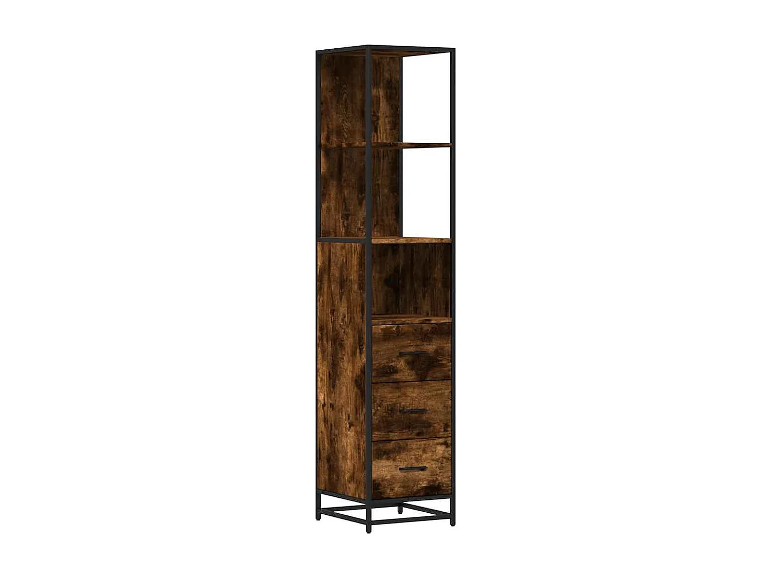 Armoire de salle de bain chêne fumé 35x37,5x166 cm