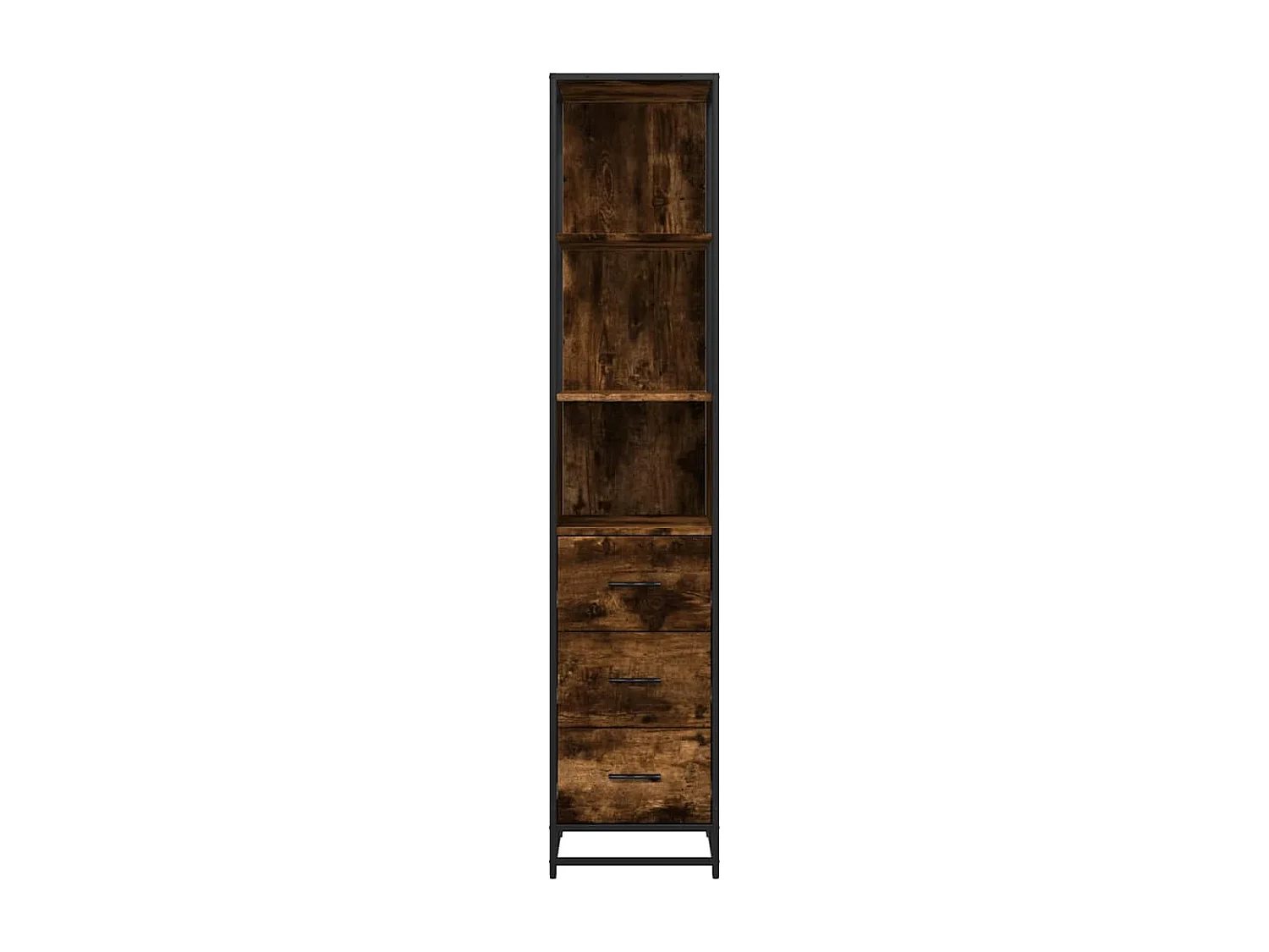 Armoire de salle de bain chêne fumé 35x37,5x166 cm