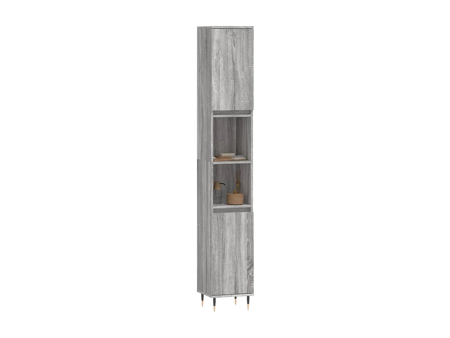Armoire de bain sonoma gris 30x30x190 cm bois d'ingénierie