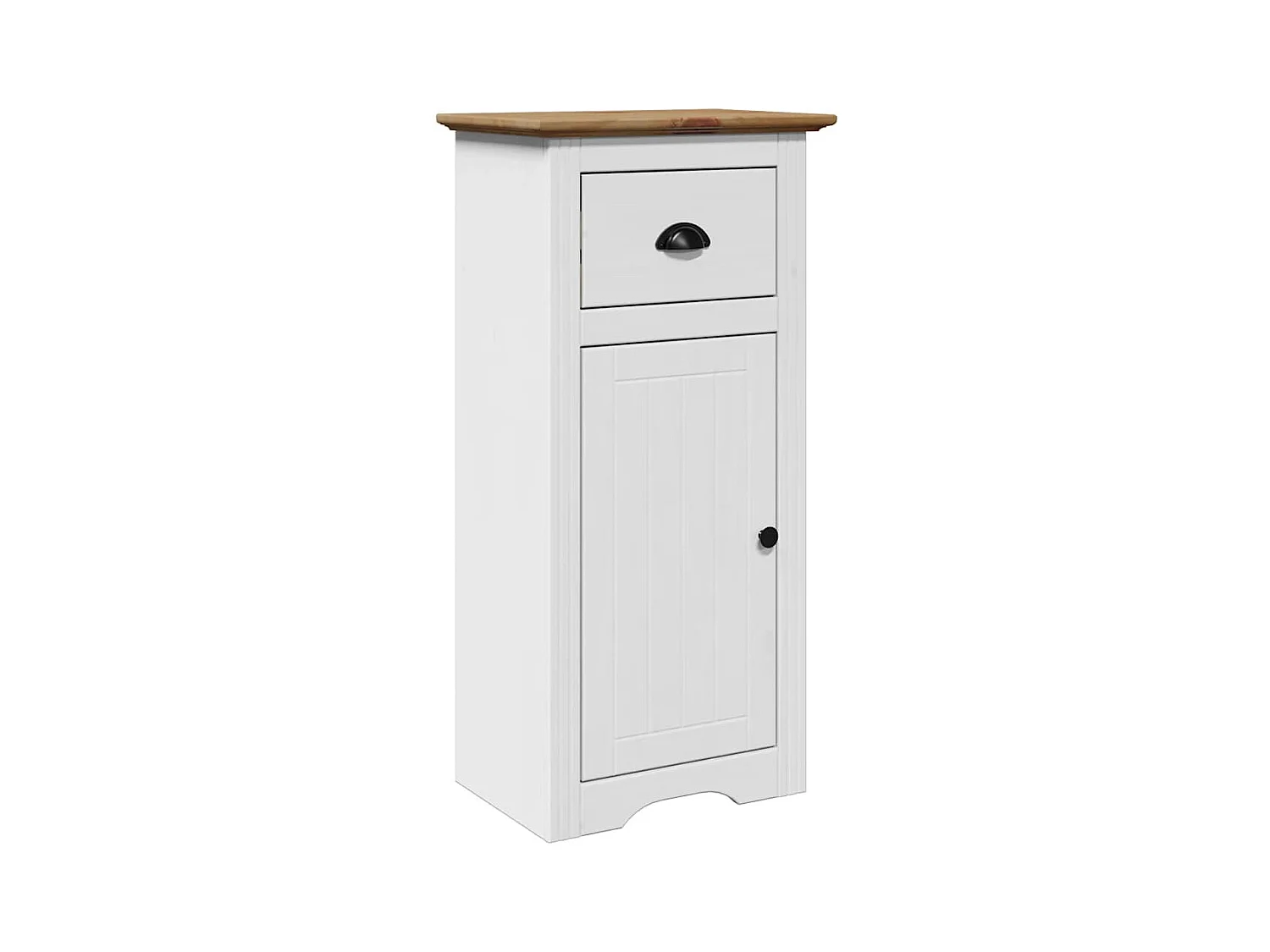 Armoire de salle de bain BODO blanc et marron 44x30x90 cm