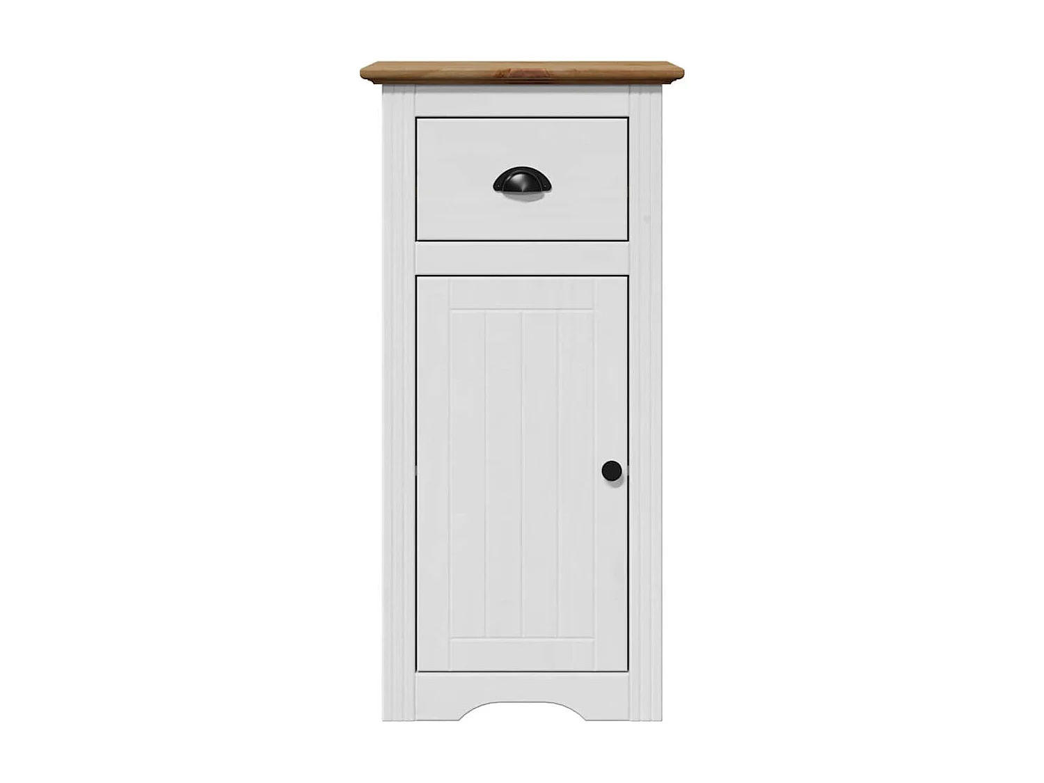 Armoire de salle de bain BODO blanc et marron 44x30x90 cm