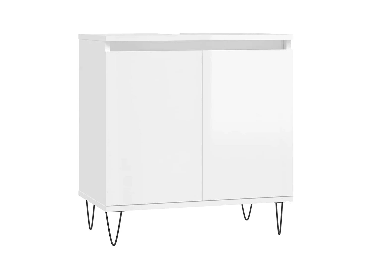 Badkamermeubel in glanzend wit 58x33x60 cm bewerkt hout