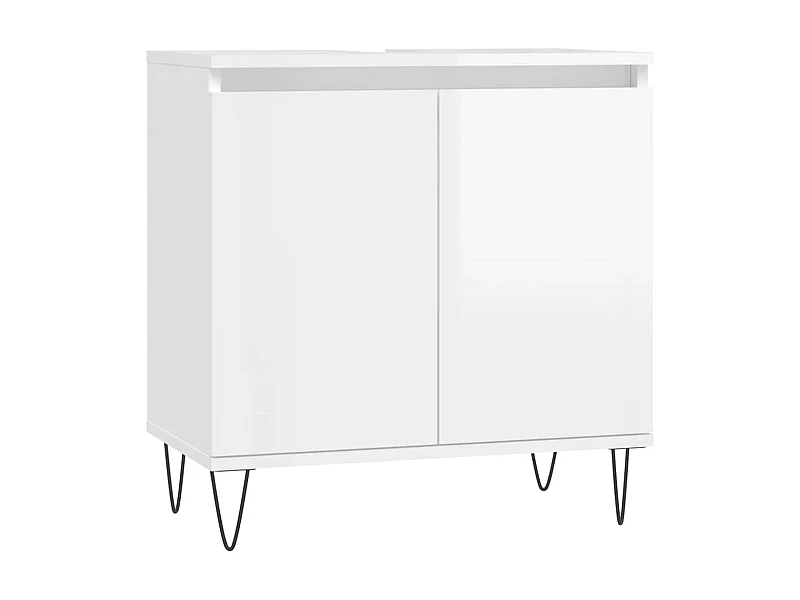 Mobile bagno in legno ingegnerizzato bianco lucido 58x33x60 cm