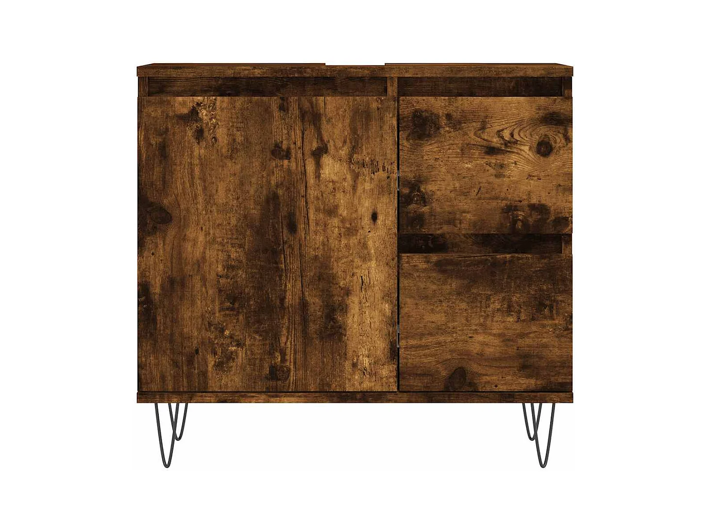 Gerookt eiken badkamermeubel 65x33x60 cm bewerkt hout