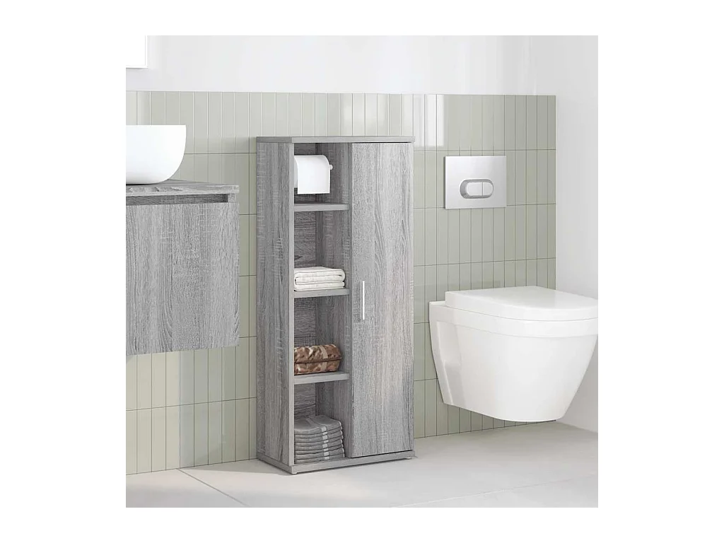 Badkamerkast met rolhouder Sonoma grijs