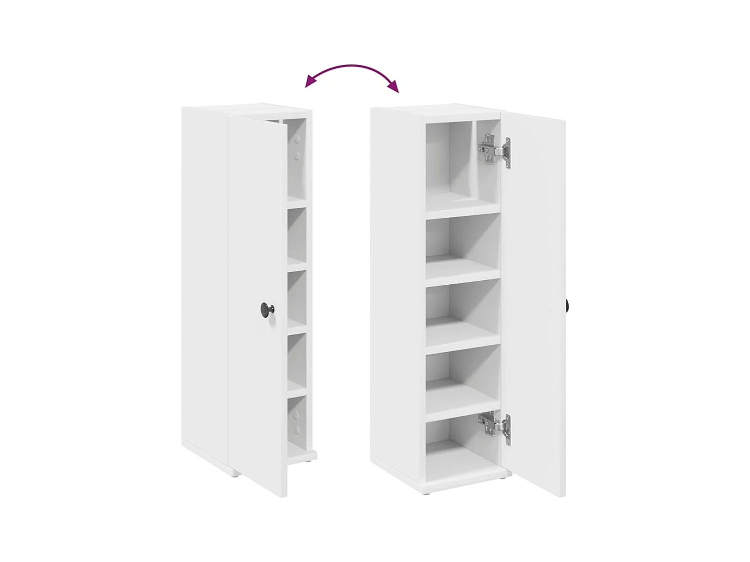 Badkamerkast met witte rolhouder 20,5x22x72 cm