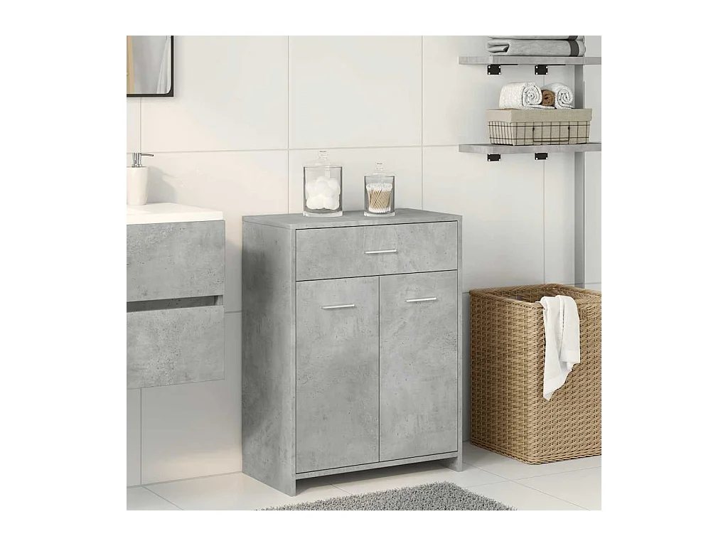 Mueble de baño Gris hormigón 60x33x80 cm Aglomerado
