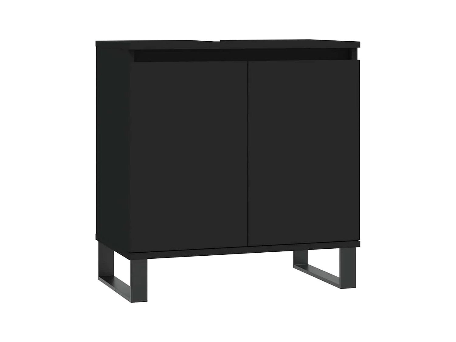 Zwarte badkamerkast 58x33x60 cm bewerkt hout