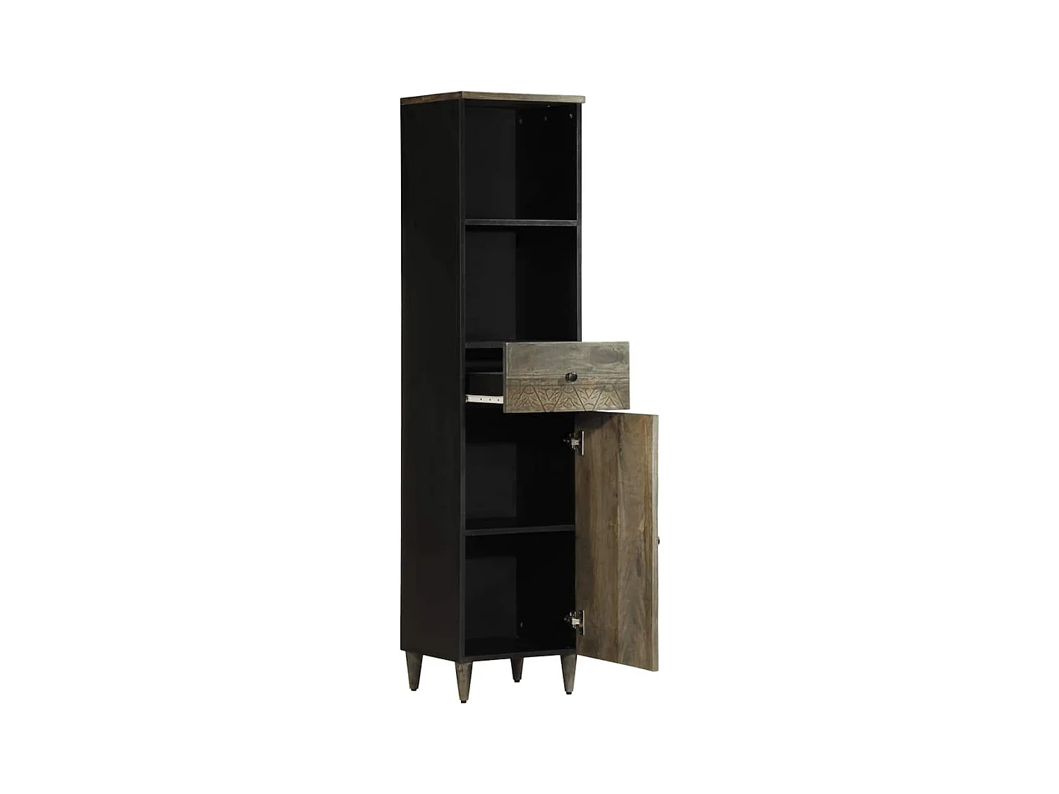Armoire de salle de bain 38x33x160 cm bois massif de manguier