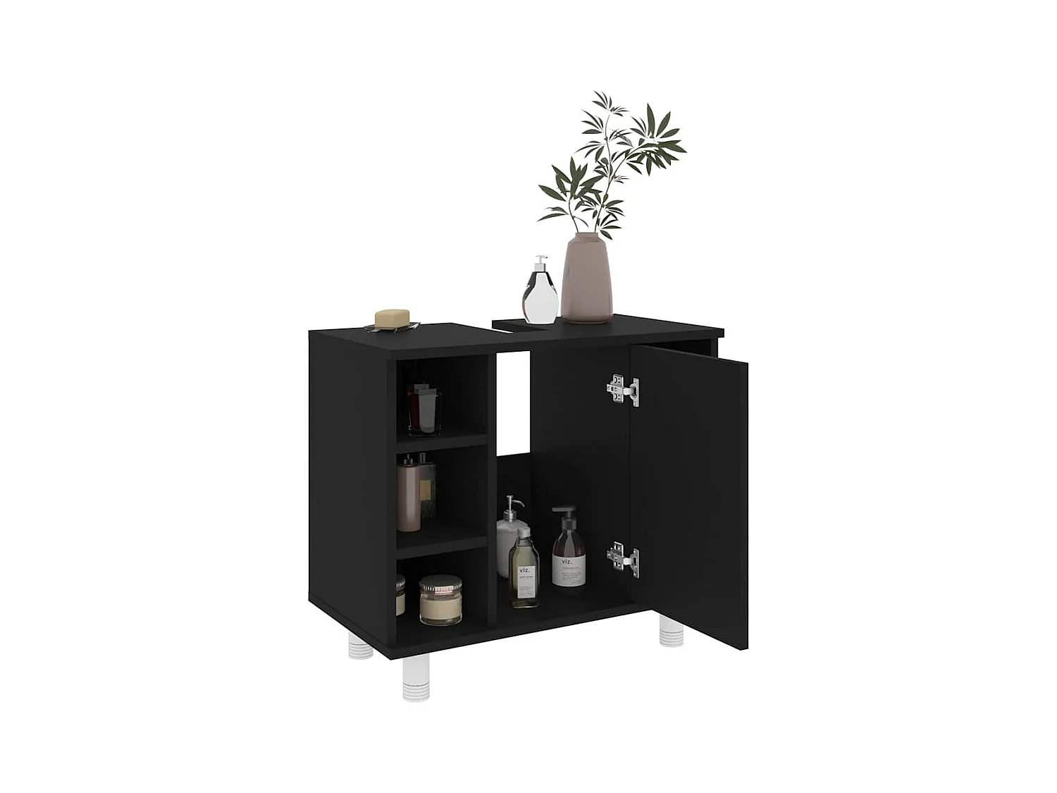 Badkamerkast Zwart 60x32x53,5 cm Technisch hout