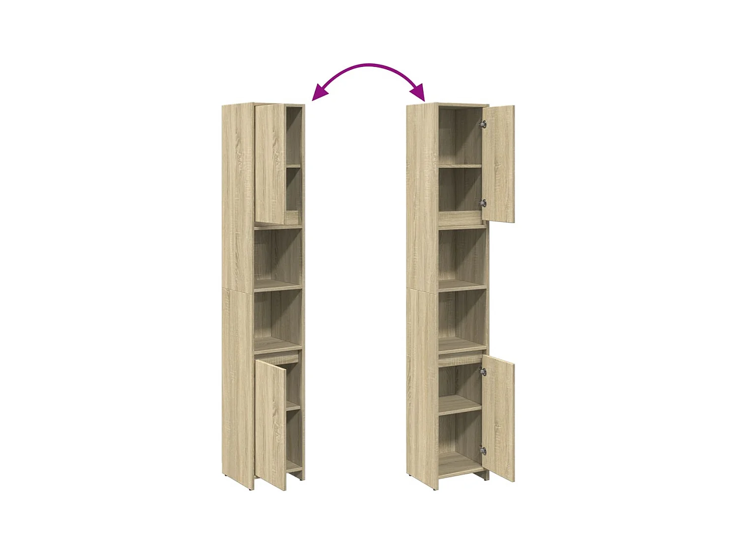 Mueble de baño roble Sonoma 30x30x183,5 cm Aglomerado