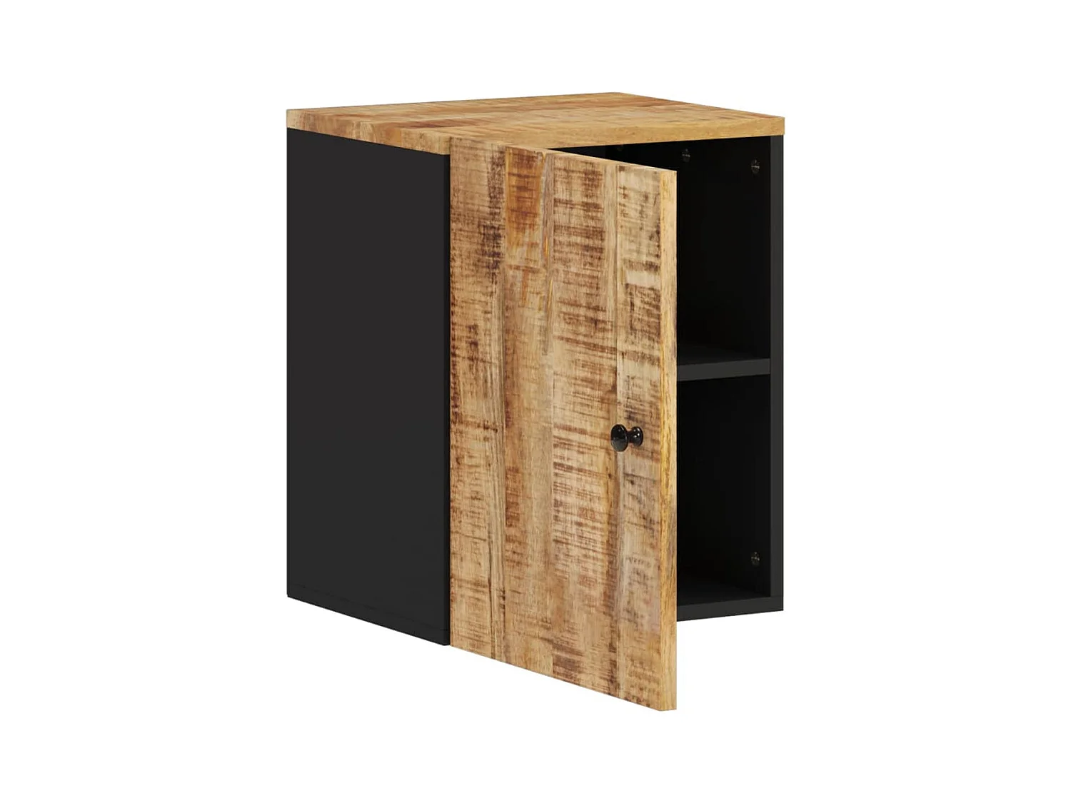 Mobiletto da bagno sospeso 38x33x48cm in legno massello di mango