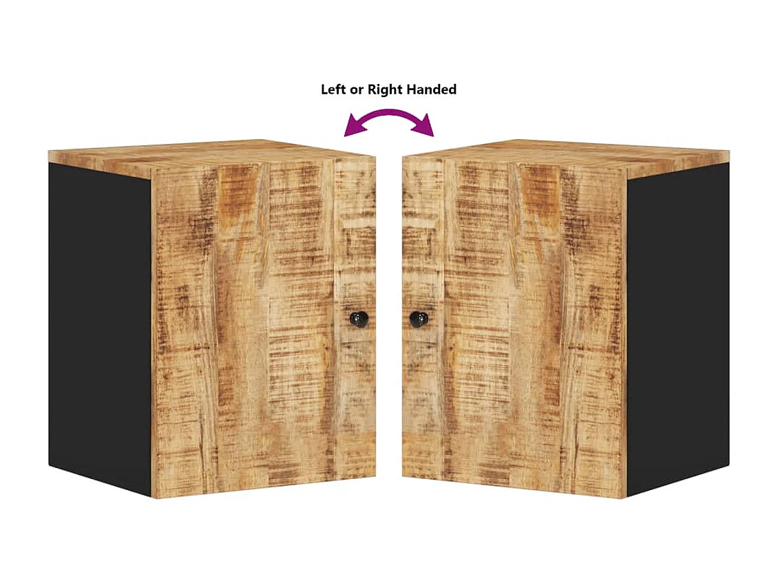 Mobiletto da bagno sospeso 38x33x48cm in legno massello di mango