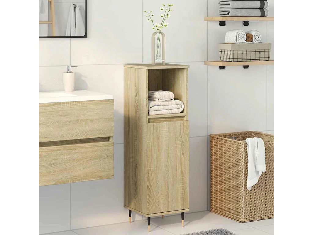 Mueble de baño de roble Sonoma 30x30x100 cm
