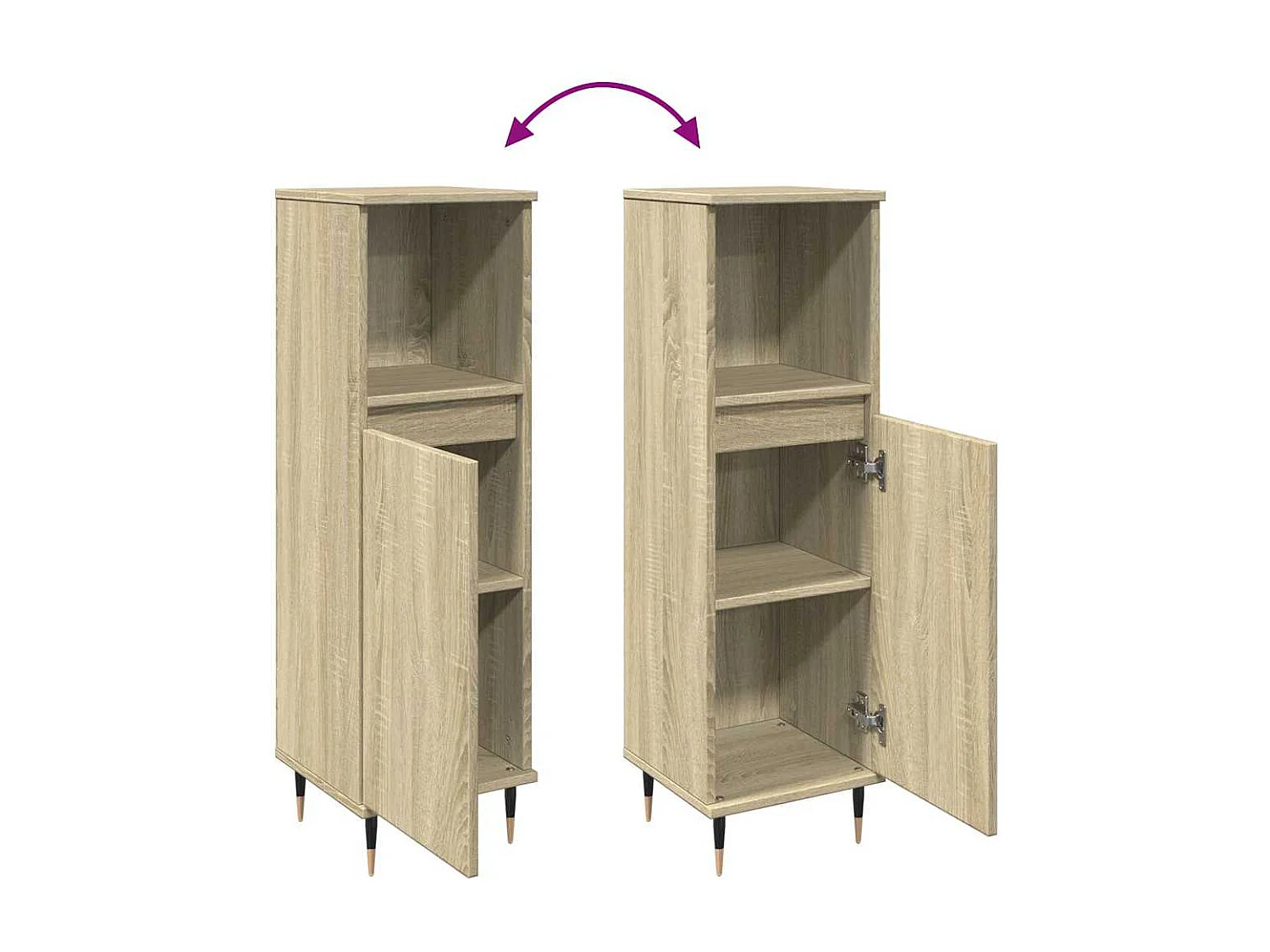 Mueble de baño de roble Sonoma 30x30x100 cm