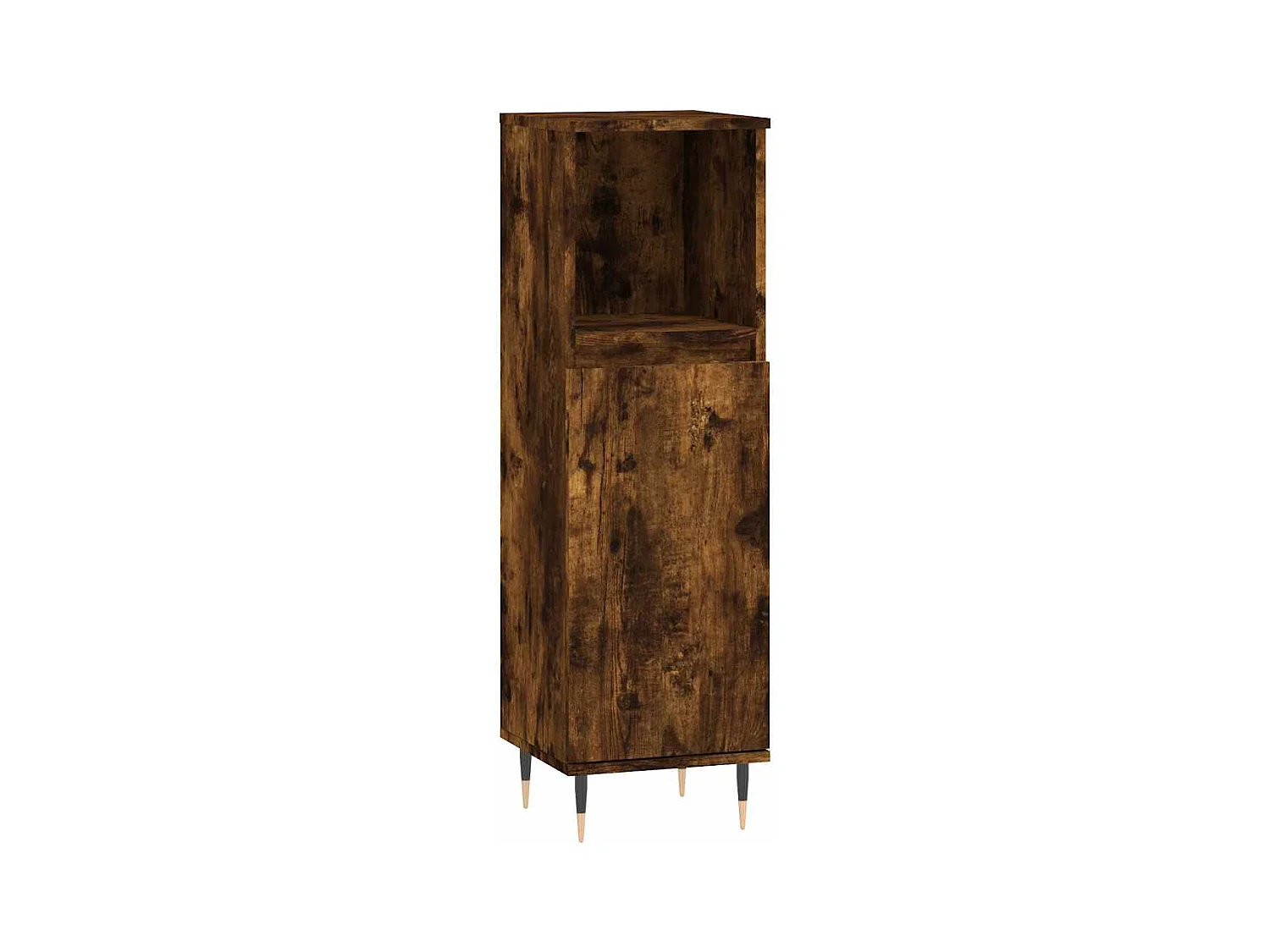 Mobile bagno in rovere affumicato 30x30x100 cm in legno ingegnerizzato