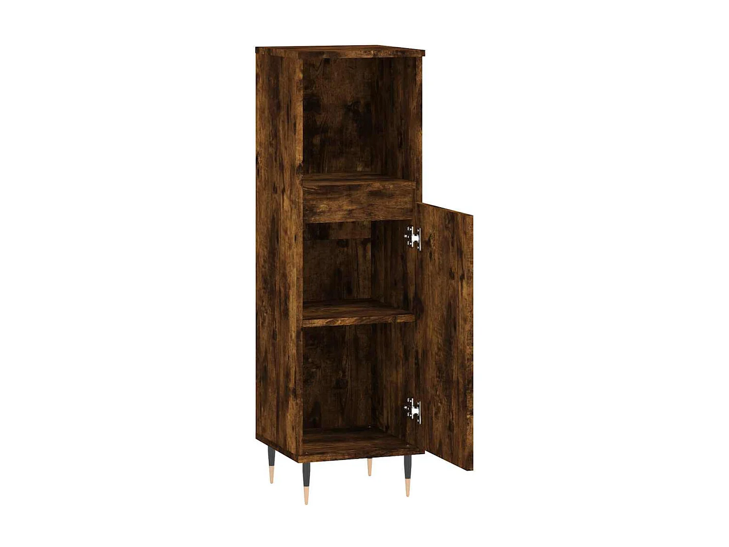 Armoire de bain chêne fumé 30x30x100 cm bois d'ingénierie