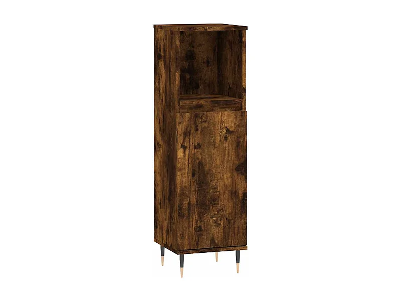 Armoire de bain chêne fumé 30x30x100 cm bois d'ingénierie