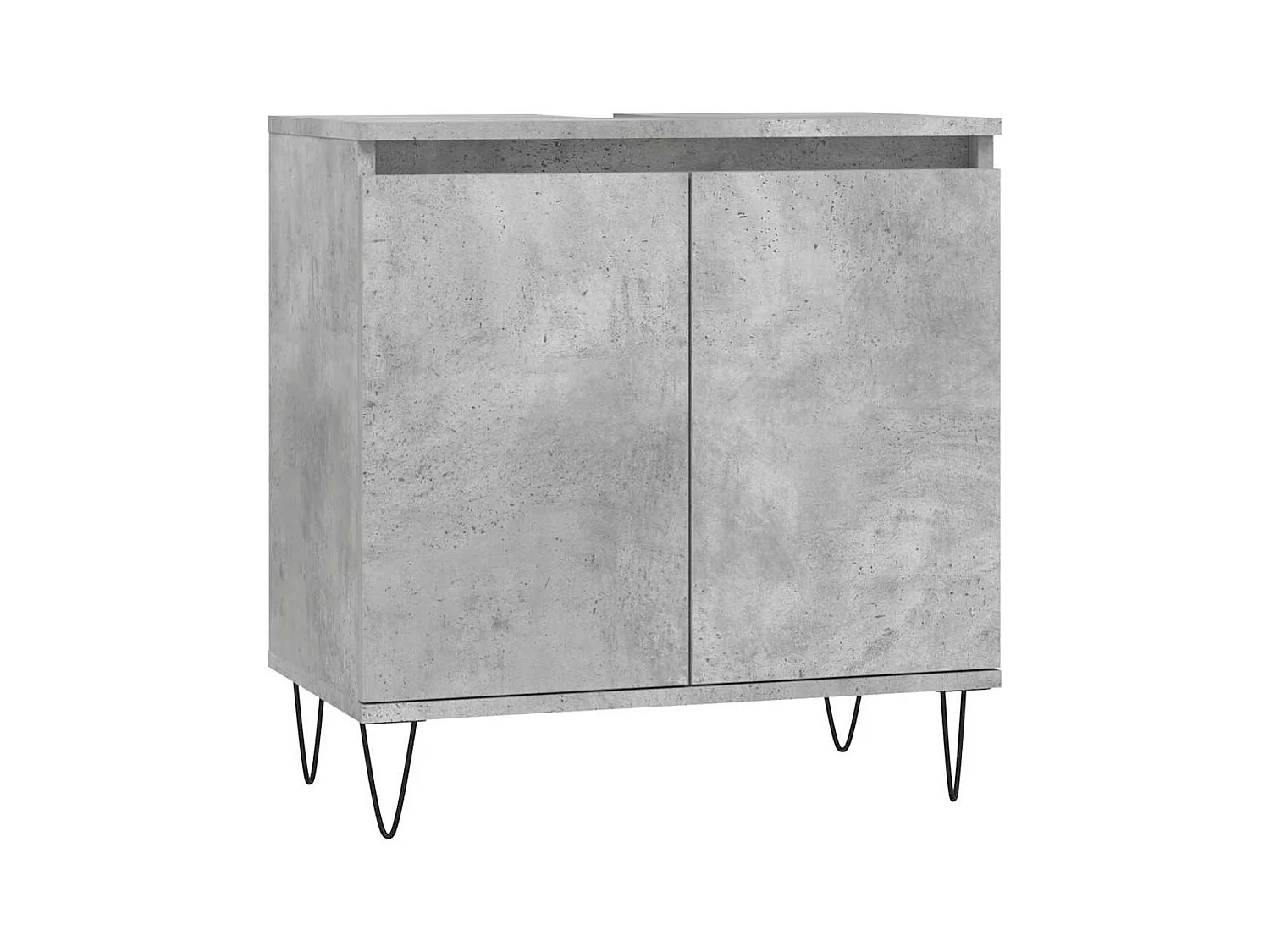 Mueble de baño gris hormigón 58x33x60 cm madera de ingeniería