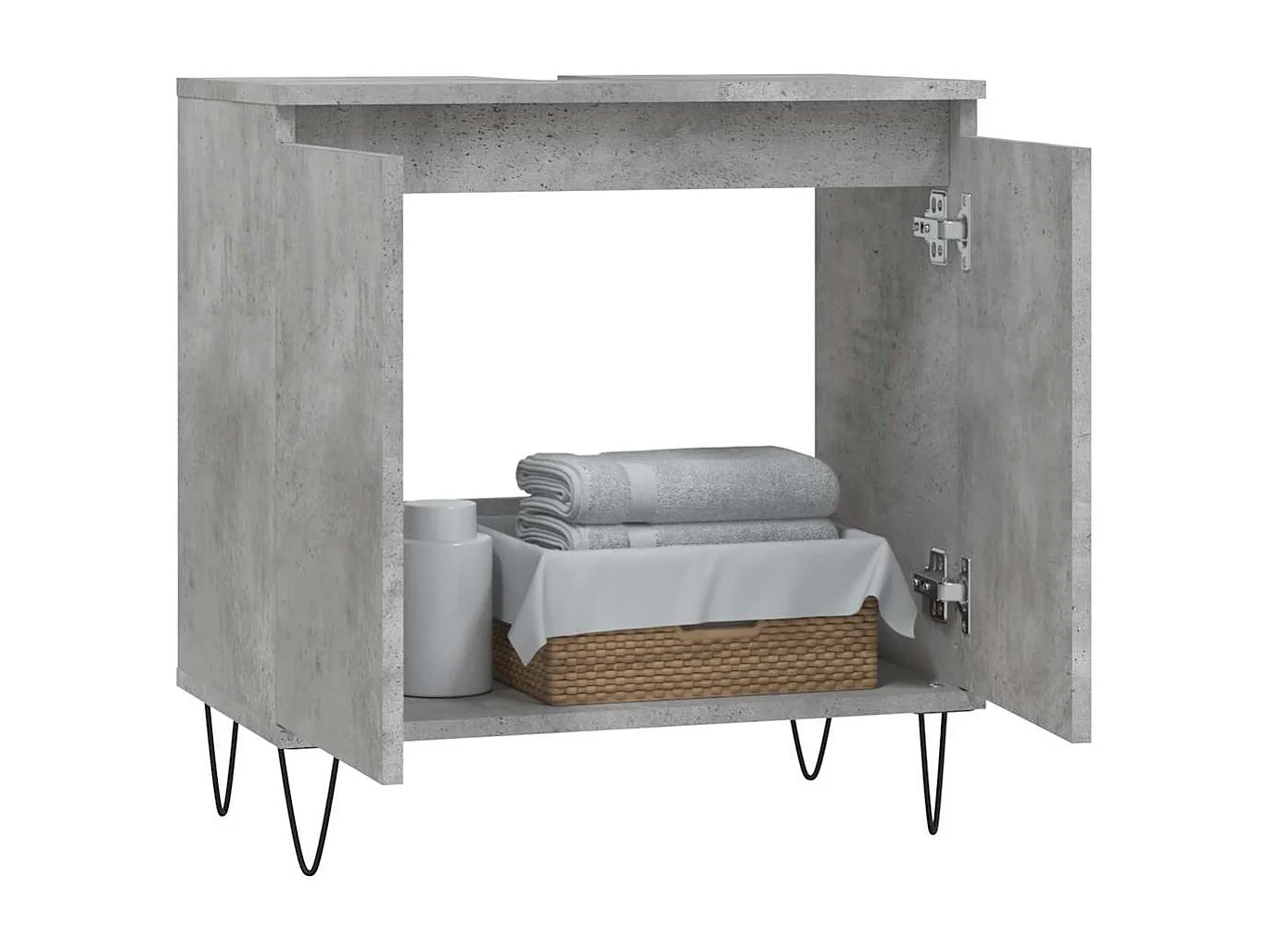 Mueble de baño gris hormigón 58x33x60 cm madera de ingeniería